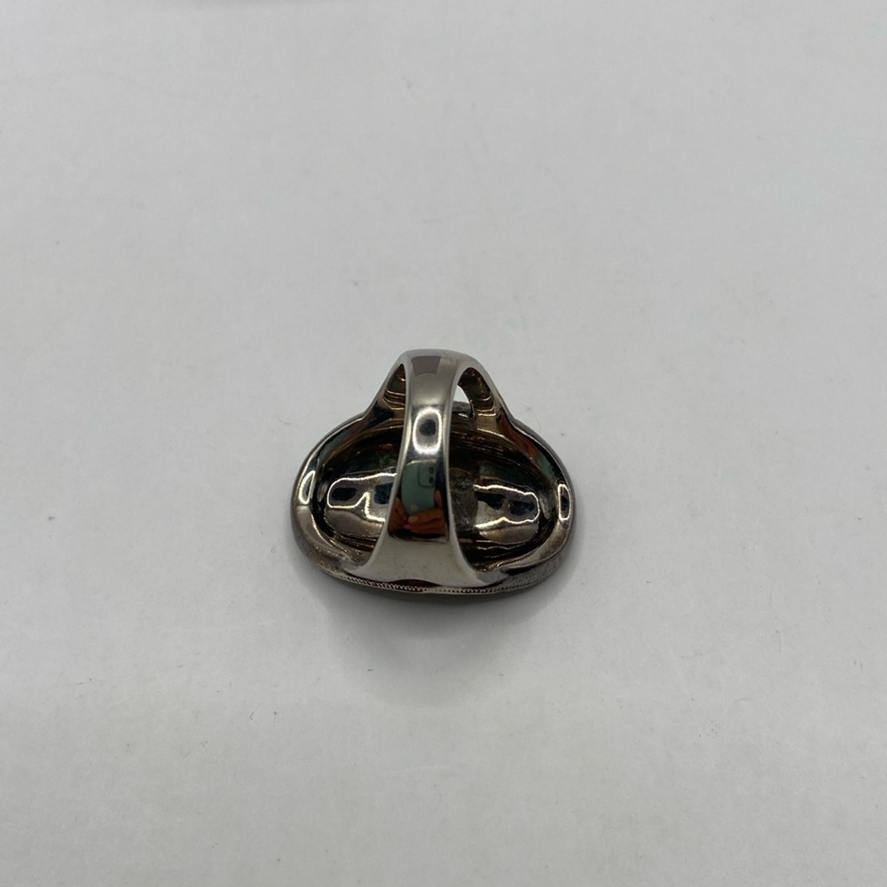 Nadri Gunmetal Large Oval Crystal Ring Size 7 - Picture 6 of 14